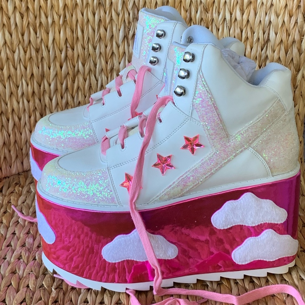 NIB YRU White & Pink 🌥 Sky Sky Platforms - Picture 3 of 7